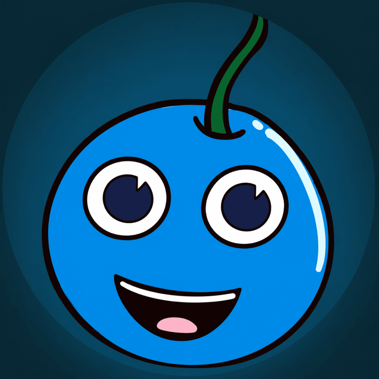 The Really Ice blueberry mascot